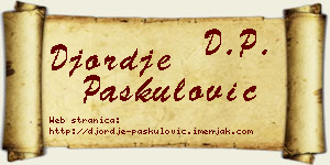 Đorđe Paskulović vizit kartica